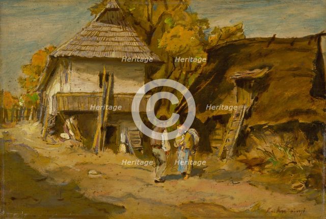 Scene in Lestiny, c1900. Creator: Alexander Kubinyi.