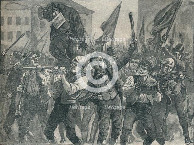 Scene in the Belfast riots, 19th century (1906).  Artist: Unknown.