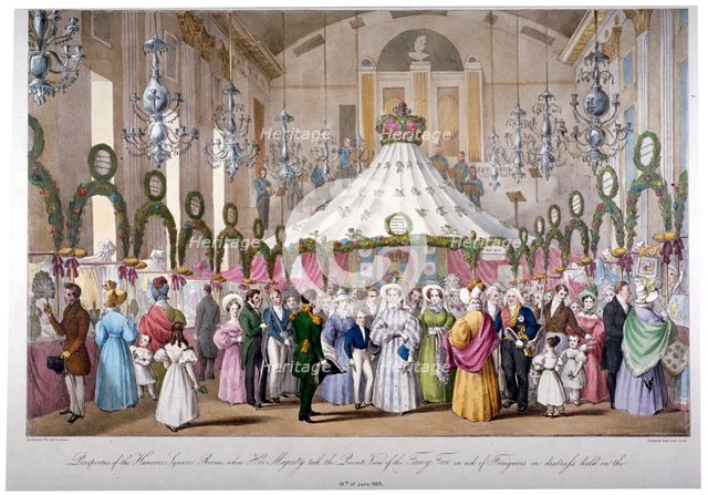 Scene in the Hanover Square Rooms, Westminster, London, 1833.                                     Artist: Anon