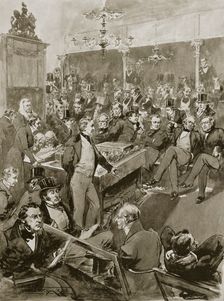 Scene in the House of Commons, London, 22 January 1846 (1901). Creator: Unknown