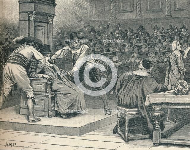 Scene in the House of Commons: the Speaker coerced, 1629 (1905). Artist: Unknown.