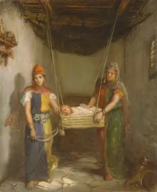 Scene in the Jewish Quarter of Constantine, 1851. Creator: Theodore Chasseriau