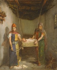 Scene in the Jewish Quarter of Constantine, 1851. Creator: Theodore Chasseriau