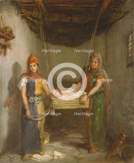 Scene in the Jewish Quarter of Constantine, 1851. Creator: Theodore Chasseriau.