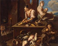Scene in the Kitchen, 1720. Creator: Giacomo Francesco Cipper