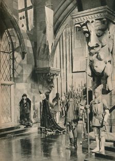 Scene in the Palace of Louis XI. From the film: The Beloved Rogue. Settings by William Cameron Me