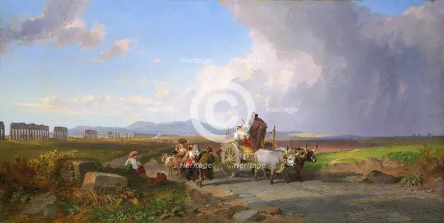 'Scene in the Roman Campagna', 1865. Creator: Penry Williams.