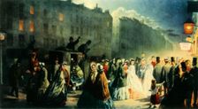 Scene in the Strand at Night c1860, (1942). Creator: Willem de Famars Testas