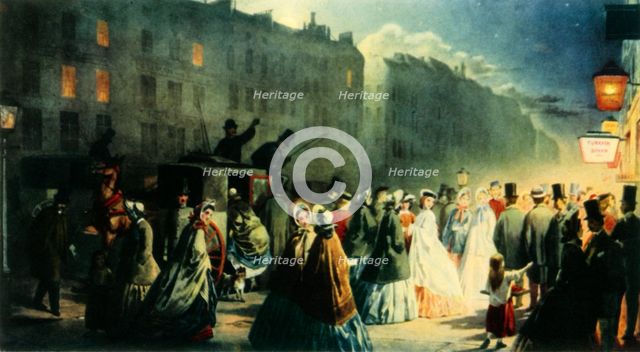 'Scene in the Strand at Night', c1860, (1942).  Creator: Willem de Famars Testas.