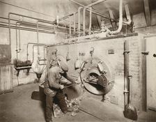 Scene inside the gasworks of Landskrona, Sweden, 1910