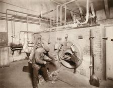 Scene inside the gasworks of Landskrona, Sweden, 1910. Creator: Unknown