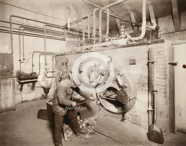 Scene inside the gasworks of Landskrona, Sweden, 1910. Creator: Unknown.