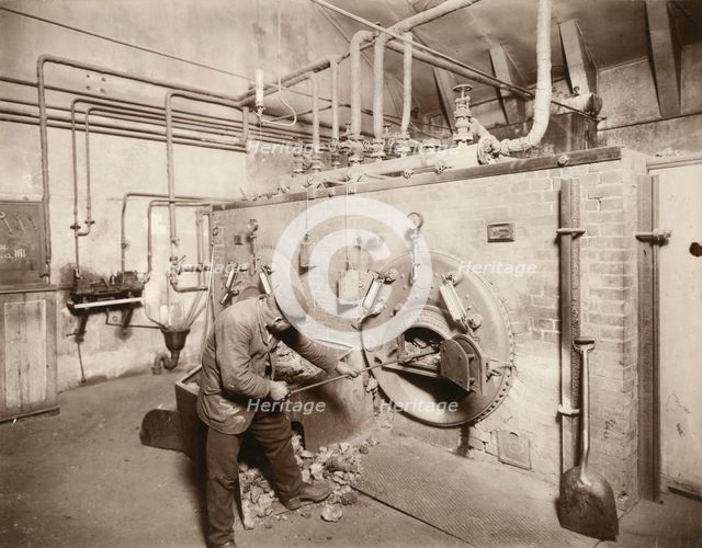 Scene inside the gasworks of Landskrona, Sweden, 1910. Creator: Unknown.