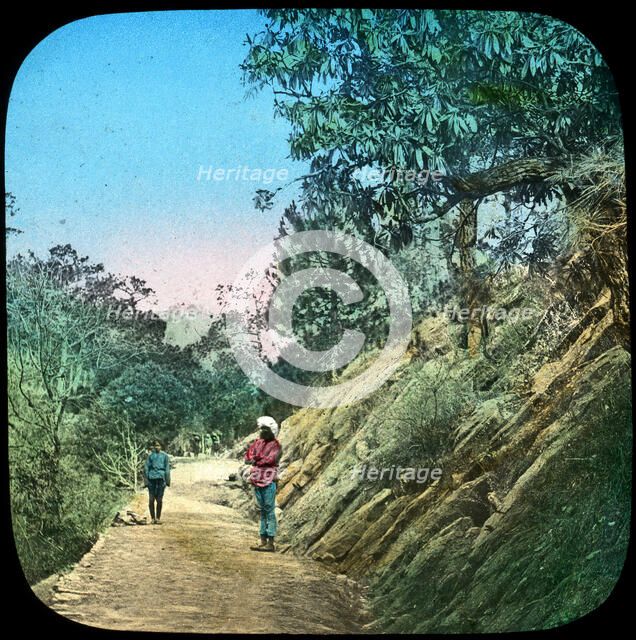 Scene on a road, Murree, India, late 19th or early 20th century. Artist: Unknown