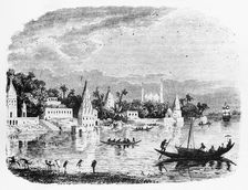 Scene on the Banks of the Ganges c1891. Creator: James Grant