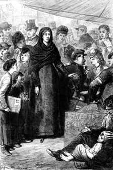 Scene on the Boulevard Montmartre, Paris: Une Folle, 1871. Creator: Unknown