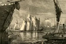 Scene on the East River 1874. Creator: Harry Fenn