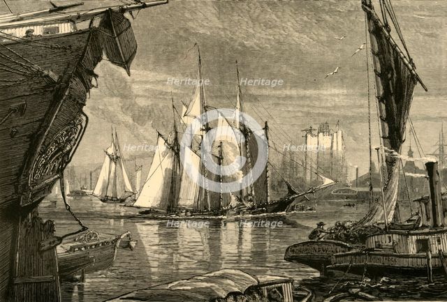 'Scene on the East River', 1874.  Creator: Harry Fenn.