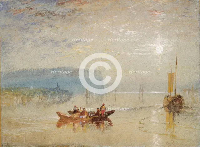 Scene on the Loire, near the Coteaux de Mauves, c1830. Artist: JMW Turner.