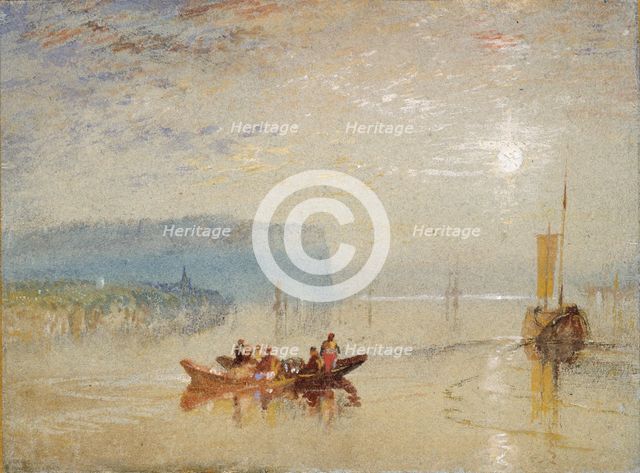 Scene on the Loire, near the Coteaux de Mauves, c1830. Artist: JMW Turner.