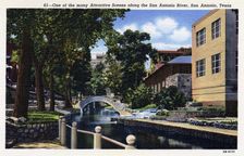 Scene on the San Antonio River, San Antonio, Texas, USA, 1943