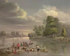 Scene on the Wabash, about 1848. Creator: George Winter