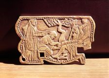 Scene of a childbirth, relief on ivory table