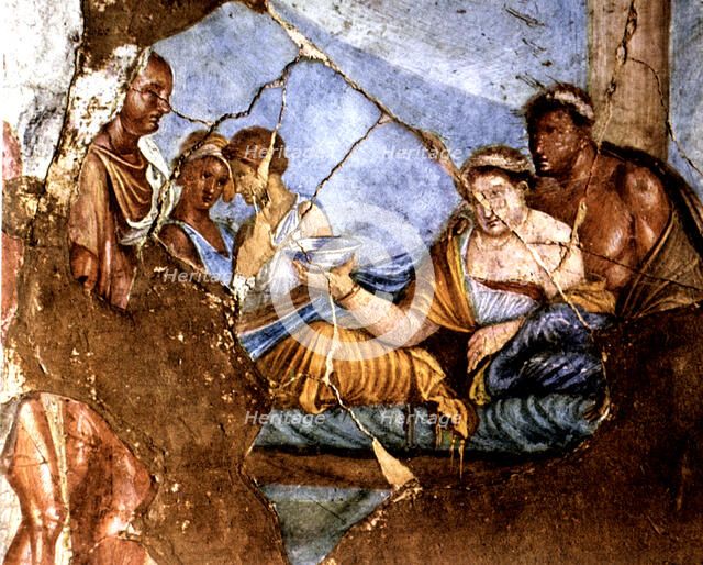 Scene of a feast', fresco from Pompeii.