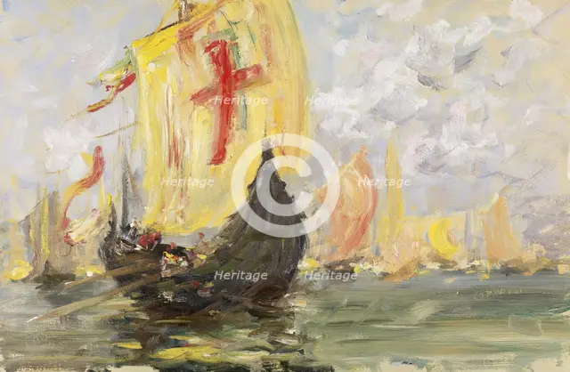 Scene of a Regatta, Venice, 19th century. Creator: Francis Hopkinson Smith.