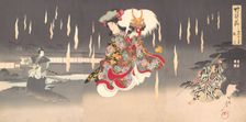 Scene of Foxfire (Kitsunebi) from the Play Honcho nijushiko, 1898., 1898. Creator: Chikanobu Yoshu