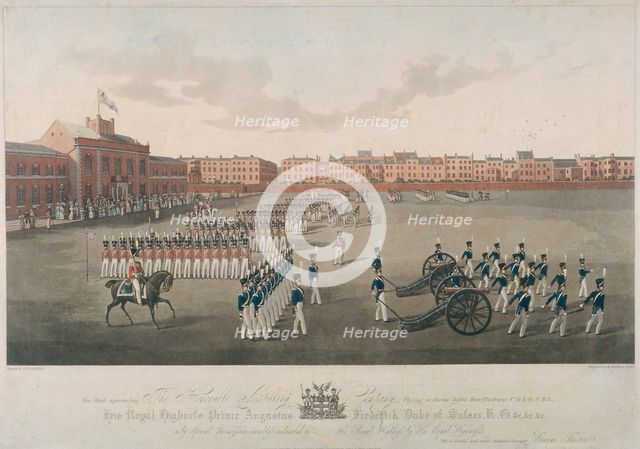 Scene of Honourable Artillery Company, City Road, Finsbury, Islington, London, 1829. Artist: Robert Havell