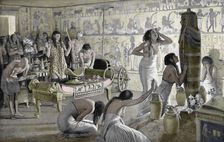 Scene of mourning at the funerary temple of Tutankhamun, Egypt, 1325 BC (1933-1934)