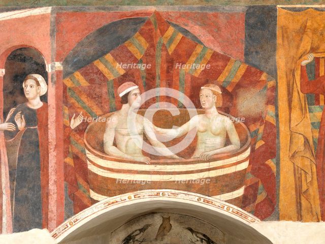 Scene of married life, c1306. Creator: Memmo di Filippuccio (active 1303-1345).