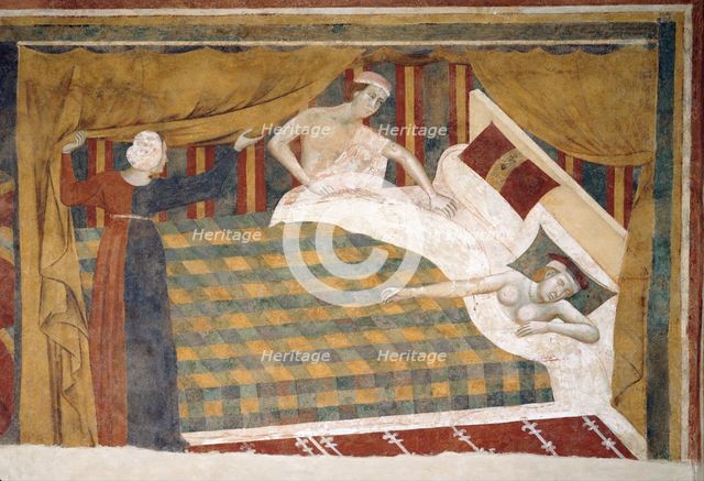 Scene of married life, ca 1306. Artist: Memmo di Filippuccio (active 1303-1345)