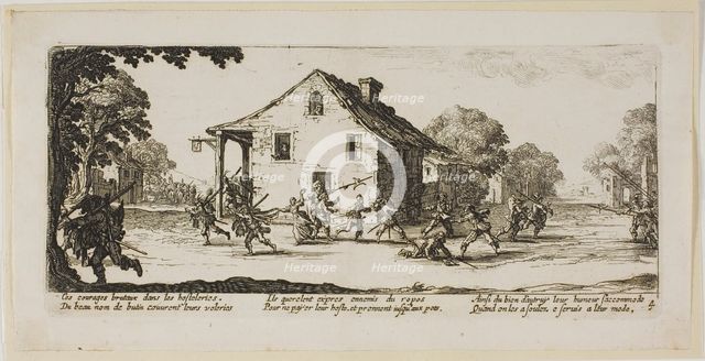 Scene of Pillage, plate four from The Large Miseries of War, n.d. Creator: Gerard van Schagen.