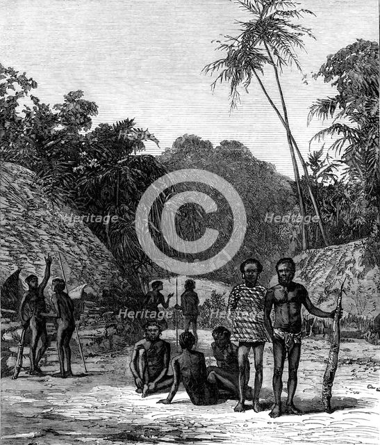 Scene of the murder of Bishop Patteson, Santa Cruz, Pacific Ocean, 1871. Creator: Unknown.
