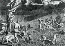 Scene of the Deluge, 1675. Artist: Athanasius Kircher