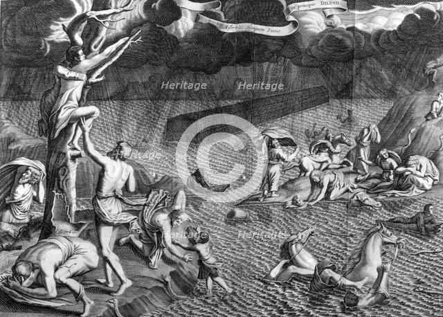 Scene of the Deluge, 1675. Artist: Athanasius Kircher