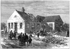 Scene of the explosion at the Cartridge factory, Greenwich Marshes, 1872