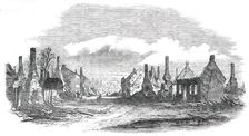 Scene of the Fire at Cottenham - sketched from Lambs Corner, 1850. Creator: Unknown