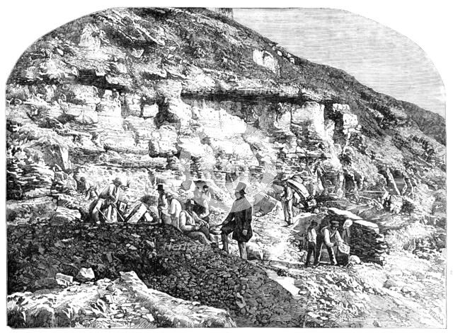 Scene of the Geological Discoveries at Swanage, Dorset - from a photograph by F. Briggs, 1857. Creator: Richard Principal Leitch.