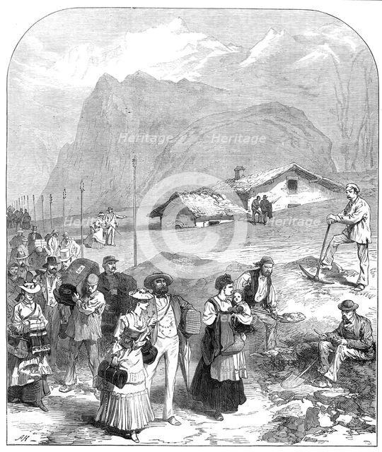 Scene of the landslip at the Savoy Mouth of the Mont Cenis Tunnel, 1872. Creator: Unknown.