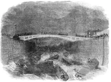 Scene of the Late Accident at the City Canal Dock-Gates, Blackwall Point, 1856. Creator: Unknown