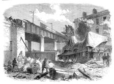 Scene of the late accident on the North London Railway, 1864. Creator: Unknown