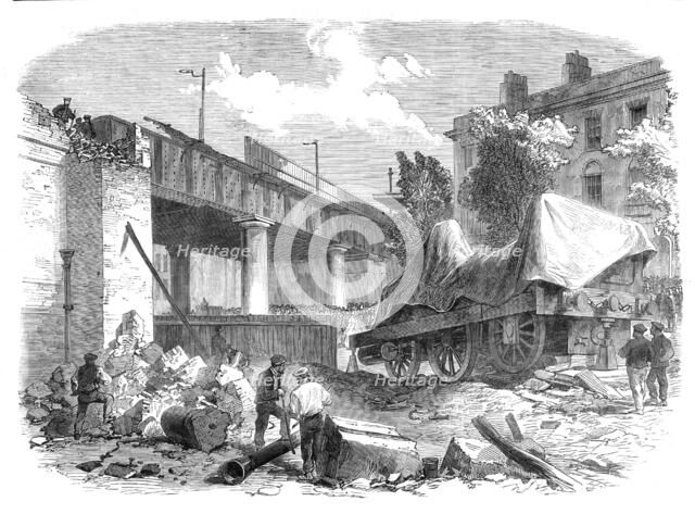 Scene of the late accident on the North London Railway, 1864. Creator: Unknown.