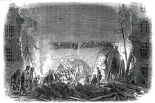 Scene of the Late Boiler Explosion, Lily-Lane Mill, Halifax, 1850. Creator: Smyth