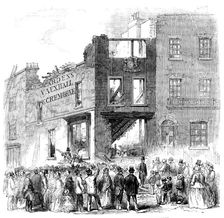 Scene of the Late Fatal Explosion of Fireworks at Lambeth, 1858. Creator: Unknown