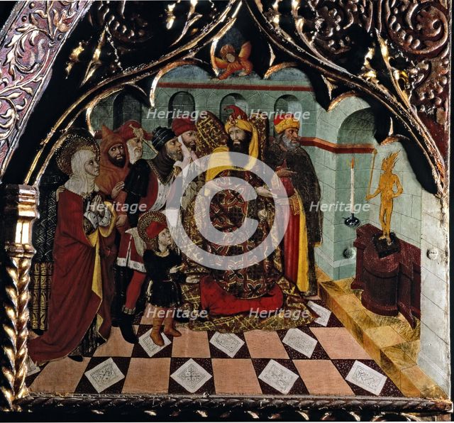 Scene of the lives of saints Quirze and Julita. Detail of the altarpiece of Saints Quirze and Jul…