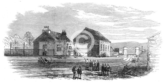 Scene of the railway accident at Kirtlebridge, Dumfries, 1872. Creator: Unknown.