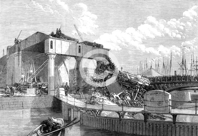 Scene of the railway accident at Swansea, 1865. Creator: Unknown.